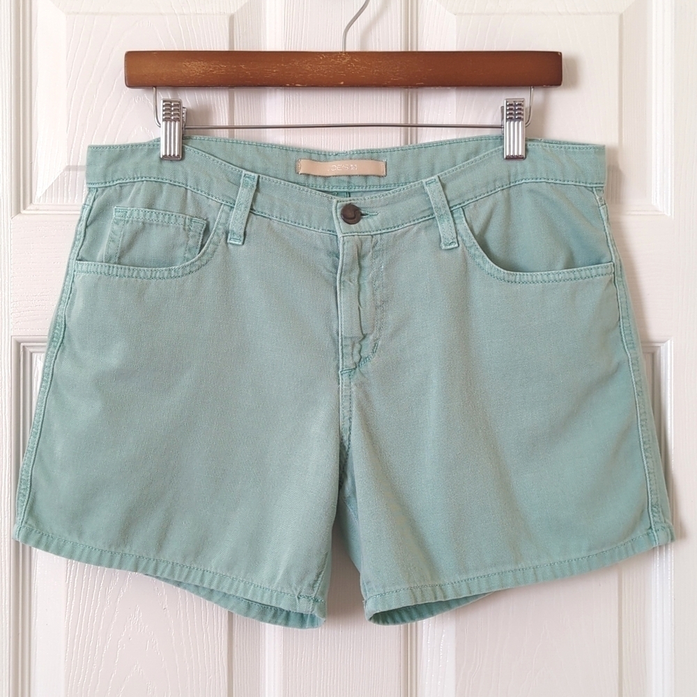Joe's Jeans Classic Twill Cotton Low Waisted Relaxed Fit Shorts Aqua Blue 27